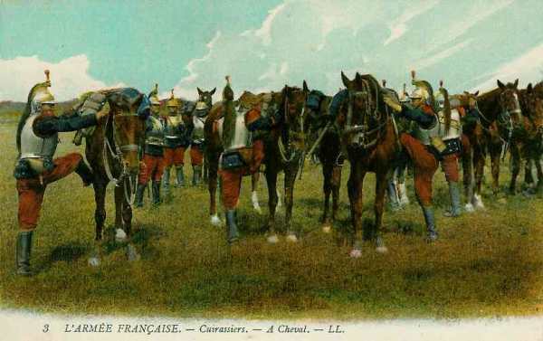 Cuirassiers français montant en selle - 28.9 ko Cuirassiers français montant en selle - 28.9 ko