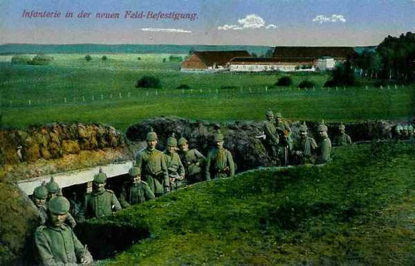 Soldats allemands occupant une tranchée - 31 ko